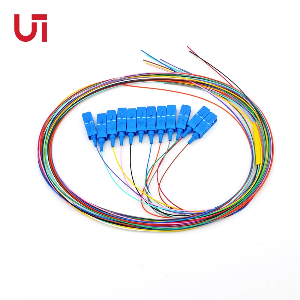 Ut-King Sc Upc/APC 12 Core Fiber Optic Pigtail Sm Simplex 1.5m Optical Fiber Pigtail /Cord Cable