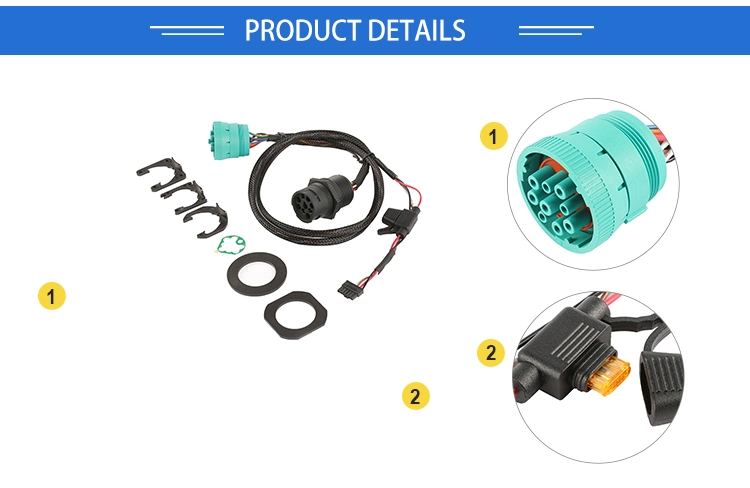 Universal J1939 9pin Eld Cable to Micro Fit 6pin with Brackets and Fuse Y Cable