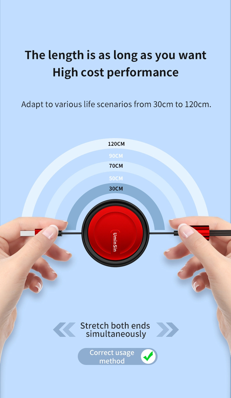 New Fashion 3 in 1 Retractable USB Cable Fast Charger 3A 2 in 1 Data Cable Cord Wire Type-C Micro USB for Ios, Samsung iPhone 14 13huawei Xiaomi